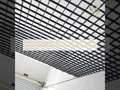 Modern T-Bar Suspended Open Cell Aluminum Grid Ceiling Fireproof Heat Insulation Laminated Surface Square Shape for Interior Use